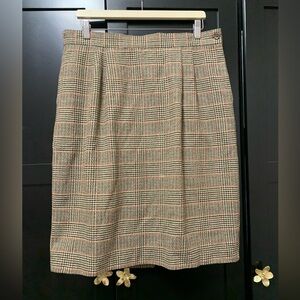 Leslie Fay Plaid Pencil Skirt pleated preppy old money Cabincore 16 plus size